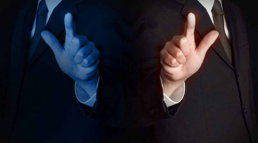 真実と嘘を表現する2人の男